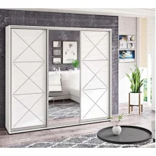 Sliding wardrobe 2.1 m "Provence" painted high gloss three-door with mirror